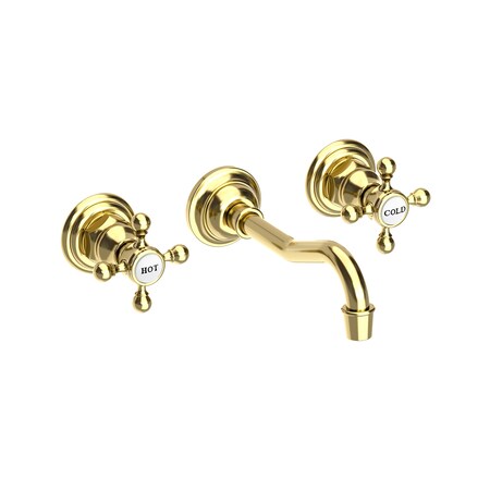 Newport Brass Wall Mount Lavatory Faucet in Forever Brass (Pvd) 3-9301-01